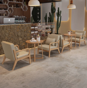 Juego <span class=keywords><strong>de</strong></span> Muebles <span class=keywords><strong>de</strong></span> Comedor Estilo Nórdico, Sillón <span class=keywords><strong>de</strong></span> Madera Maciza y Sofá <span class=keywords><strong>de</strong></span> Cuero - Product Image 1