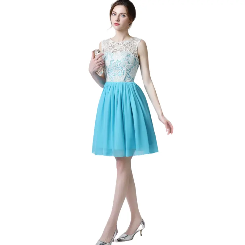 Short Prom Dress Mint Green Chiffon Girls Prom Party Gown New Arrival Evening Gown