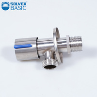 Harga Terjangkau SOLVEX Basic Angle Manual Inlet 1/2\" NPT 1/2\" Outlet Ulir Luar Baja Tahan Karat Chrome Brushed SF-35210