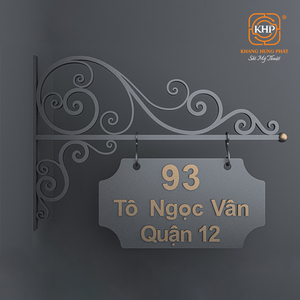 Soporte de Montaje para Número de Casa de Hierro Forjado, Diseño Clásico KHP, Fabricación Duradera, Recubrimiento Galvanizado en Polvo para Exteriores, para Villa - Product Image 4