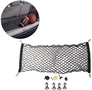 4 Haken Zware Pick-Up Truck Cargo Net Elastisch Nylon Gaas Kabel Autolet Voor Kinderen Bagage