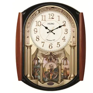 DILING unique creative europe style vintage large 3d digital home decoration designer art clocks beautiful pendulum wall clock