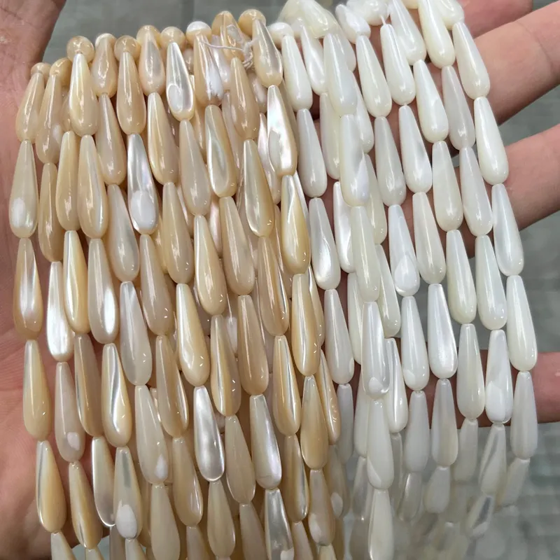 Toplu fiyat deniz kabukları gözyaşı damlası şekli doğal inci kabuk annesi gevşek paspas kabuk boncuk takı yapımı için