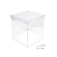 Boîtes à gâteaux transparentes en PET de 2 mm avec fenêtre, finition brillante, design personnalisé, emballage alimentaire recyclable pour mariages - Vente en gros