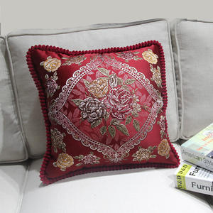 Europa Stile di <span class=keywords><strong>Seta</strong></span> Velluto 3D Disegno Del Ricamo di Lusso Cuscino Divano Cuscino Della Copertura - Product Image 3