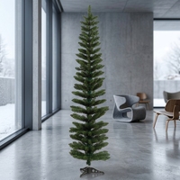 Grüner Beflockter Hochwertiger Realistischer Künstlicher Weihnachtsbaum mit Standfuß PVC-Spitze Feiertagsdekoration Wohnzimmer Haus Innenbereich