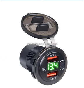 12V 24V 36W Dual Port QC3.0 Car Boat Marine ON OFF Switch <b>USB</b> Charger <b>Socket</b> <b>with</b> Voltmeter - Product Image 2