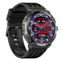 Montre connectée AK17G pour hommes, écran 1,43 pouces, silicone, étanche IP68, plus de 100 modes sportifs, Bluetooth 5.3, appels, GPS, boussole, fréquence cardiaque, pression artérielle