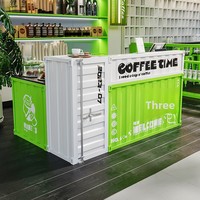 Comptoir de bar commercial en métal de style industriel avec rangement pour restaurant, café, salle de sport, bureaux de réception, modèle B05