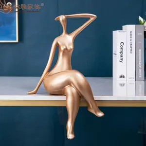 Moderne Interieurdecoratie Menselijk Naakt Sexy Vrouw Hars Sculptuur