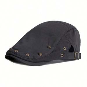 Wholesale Stylish Premium Solid Color <b>Flat</b> Top Ivy Hat <b>Caps</b> <b>Men</b> Ivy Gatsby Hat <b>Cap</b> Custom Autumn Winter <b>Men</b> Studs Newsboy <b>Cap</b> - Product Image 1