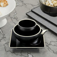 Ensemble de table de luxe bordures en or, pièces, de couleur noire et en mélamine, vente en gros