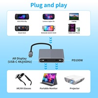Hub USB-C VR 2-en-1, adaptateur de sortie USB-C 4K60Hz prenant en charge la charge PD 100W pour les casques VR