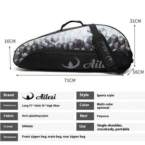 Custom Professional Nylon Badminton Tennis Backpack Single Shoulder Tote <b>Bag</b> for Men/<b>Women</b> 3/6 Racquet <b>Sport</b> Storage Solution - Product Image 4