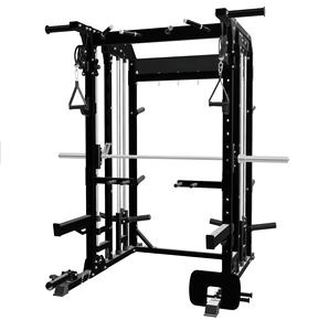 เครื่องสมิธมัลติฟังก์ชั่นคุณภาพสูงแบบแผ่นน้ำหนักคู่ ออลอินวัน พร้อมแท่นยกน้ำหนัก สำหรับฝึกความแข็งแรงแบบไพรมอลเทรนเนอร์ - Product Image 1