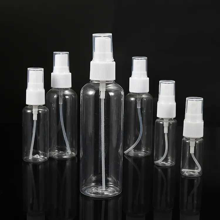 Toptan boş plastik 100 ml sprey şişeleri 100 Ml Pet sprey şişesi ile ince sis püskürtücü