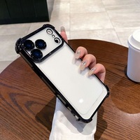Coque antichoc personnalisable avec airbag d'angle, nouvelles couleurs, pour iPhone 18 17 Pro Max, en acrylique transparent avec grande fenêtre plaquée