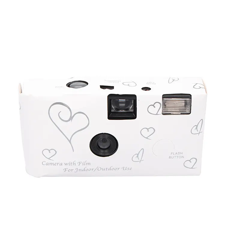 Özel tek kullanımlık kameralar beyaz düğün karşılama hediye 35MM tek kullanımlık kamera ile Film