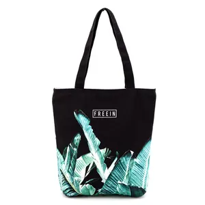 Hoge Kwaliteit Custom Milieuvriendelijke Poly Canvas Boodschappentas Digitale Printing Tote Bag Herbruikbare Opvouwbare Tas Voor Vrouwen
