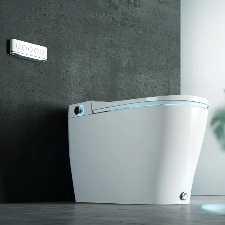 DB80 थोक इलेक्ट्रिक सेल्फ ओपन स्मार्ट टॉयलेट गर्म स्वचालित एक टुकड़ा सिरेमिक इंटेलिजेंट शौचालय