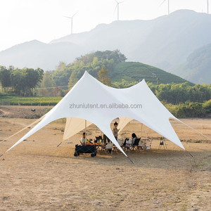 Carpa de marquesina elástica de dos o dos picos, tiendas de campaña grandes para fiestas, tiendas de campaña con protección solar, refugio solar para acampar al aire libre - Product Image 3