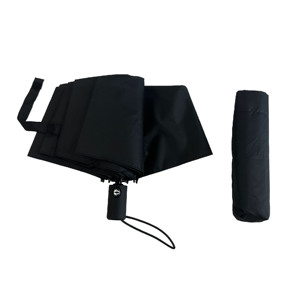 Parapluie publicitaire rétractable à 3 volets, entièrement automatique, personnalisé, 8 baleines, protection solaire, en tissu pongé - Product Image 1