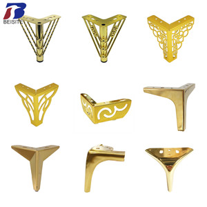 전문 크롬 골드 소파 발 커피 테이블 침대 지원 발 금속 가구 하드웨어 발 TV 캐비닛 다리 두꺼운 3 다리 - Product Image 1