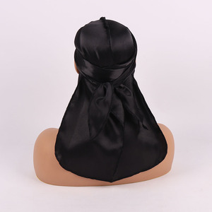 Wholesale High Quality African Solid Color Custom Matching Couple His And Her Bonnets And Durags Headband Suit// - Product Image 2