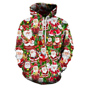 Sudaderas CON CAPUCHA DE Navidad Impresión digital Dibujos animados <span class=keywords><strong>Amazon</strong></span> Venta caliente Jersey Suéter Navidad para Mujeres Hombres - Product Image 1