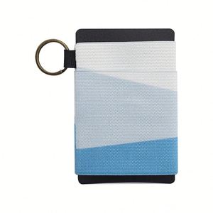 Spot Portable Elastic Holder Custom Pattern <b>Stretch</b> Bank Card Sleeve With Key <b>Ring</b> - Product Image 5