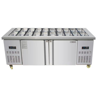 Table de préparation de salades réfrigérée en acier inoxydable à refroidissement direct par air, comptoir de bar à salades pour restaurant et café