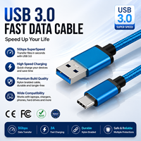 Cable USB 3.0 Tipo A a C LUNG KAY, 5Gbps, Alta Velocidad de Sincronización de Datos, Cable de Carga con Trenzado de Nailon para MacBook, iPad, Samsung OEM