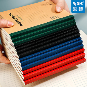 Cuaderno A5 líneas horizontales ejercicio cubierta de cuero hilo costura encuadernación Formato de hojas sueltas para estudiantes uso escolar disponible - Product Image 2