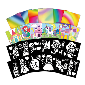 Folie und Scratch Art Craft Kreative Spielzeug fee Eva Aufkleber Kunst No Mess Folie Prinzessinnen Art Kit für Kinder - Product Image 1