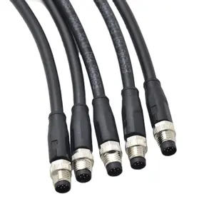 M8 connector cable 8 pin Ip67 molding PVC unshielding straight male M8 sensor Connector waterproof
