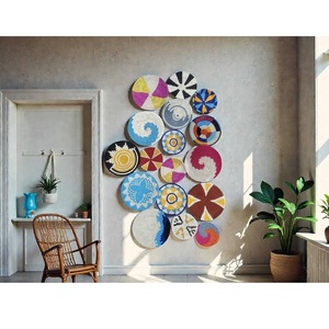 Top Demanded Sustainable Sabai Grass Handmade Rattan Wall <b>Basket</b> Wall Hangings for Home Office at Factory Price - Product Image 1