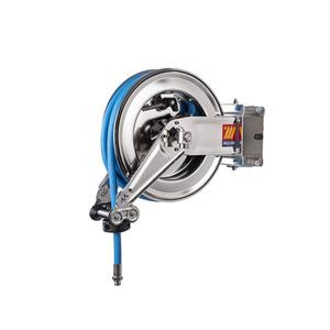 MECLUBE - 071-2213-410 Carrete de manguera automático giratorio en acero inoxidable AISI 304 izquierdo-400 para uso alimentario 120 ° C Ø 1/2 ''10M - Product Image 1