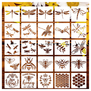MAYJOYDIY Plantillas Geométricas De Panal De Abeja De 4 Estilos De 11.8