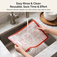 Tapis de cuisson en silicone platine LFGB 0,7 mm, motif homme en pain d'épices de Noël, imprimé, inodore, antiadhésif, réutilisable, taille et logo personnalisables