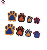 Patch en caoutchouc souple en forme de patte de chien, motif patte d'animal en relief, durable et décoratif, pour sacs, vêtements, sacs à dos et chapeaux, prix usine