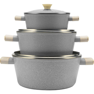 High Quality Modern <b>Ceramic</b> Coated 9-Piece Aluminum Alloy Induction Ready Non-stick Oven Dishwasher Safe Forged Cookware Set - Product Image 3