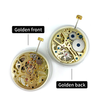 Reloj de Pulsera Automático de Movimiento Mecánico, Caja de Acero Inoxidable Plateada y Dorada, de Cuerda Manual, Clásico para Negocios y Vestir