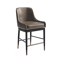 Chaise de bar moderne en cuir PU de qualité commerciale, chaise de comptoir de luxe.