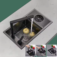 Mini îlot de cuisine compact avec évier encastré et évier à verres intégré pour appartements, bars, cafés, salons de thé et cuisines occidentales