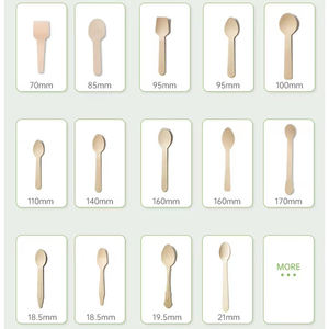 Vaisselle jetable cuillère en bois naturel pour les repas longueur 160mm écologique pour gâteau pour la fête - Product Image 5