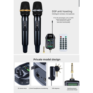 Dynamic Handheld <b>Wireless</b> <b>Microphone</b>, Built-in Echo Reverb Delay Function Professional Audio Instrument with Outdoor Karaoke - Product Image 6