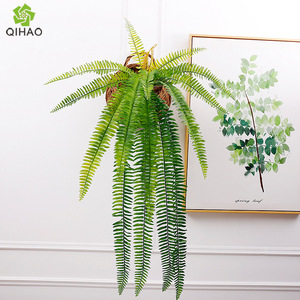 Plante artificielle de fougère Qihao, 15 feuilles, décoration suspendue d'intérieur, verdure hautement réaliste, ornement mural - Product Image 3