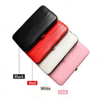 Vente en gros d'étuis de rangement pour pinces à extensions de cils en cuir PU avec couleurs blanches/rose/noires/rouges