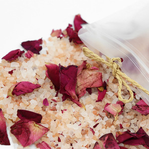 ผู้ผลิตเกลืออาบน้ำ บรรจุภัณฑ์แบบถุงฉลากส่วนตัว เกลืออาบน้ำคริสตัลหรูหราพร้อมดอกไม้ เกลือหิมาลัยธรรมชาติ - Product Image 5