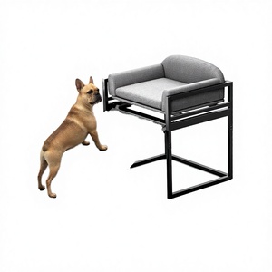 Rampe d'escalier antidérapante en fer pour animaux de compagnie avec siège pour petits chiens - Design moderne pour salon et bureau - Product Image 3